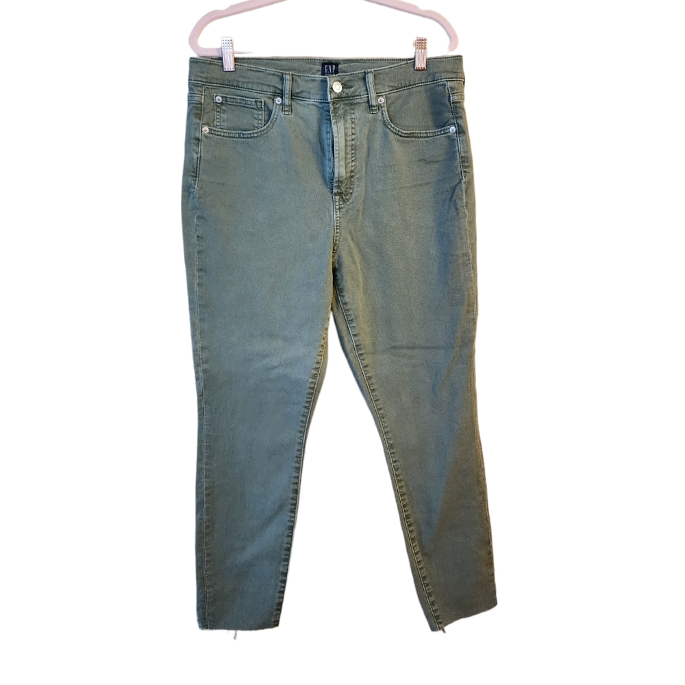 Gap Green Jeans True Skinny, little stretch, raw hem